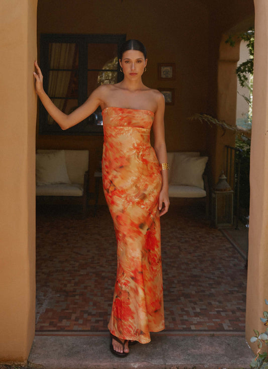 Carmen Maxi Dress - Sunset Floral