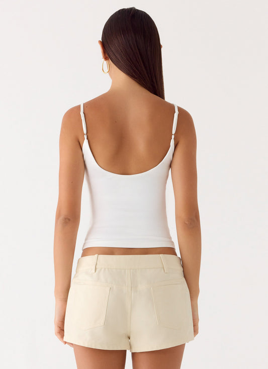 Emenique Button Shorts - Ivory