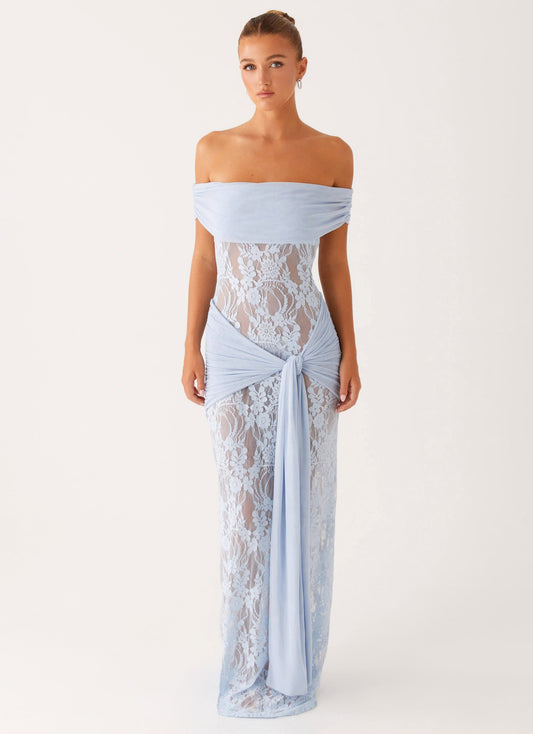Gracie Twist Maxi Dress - Blue