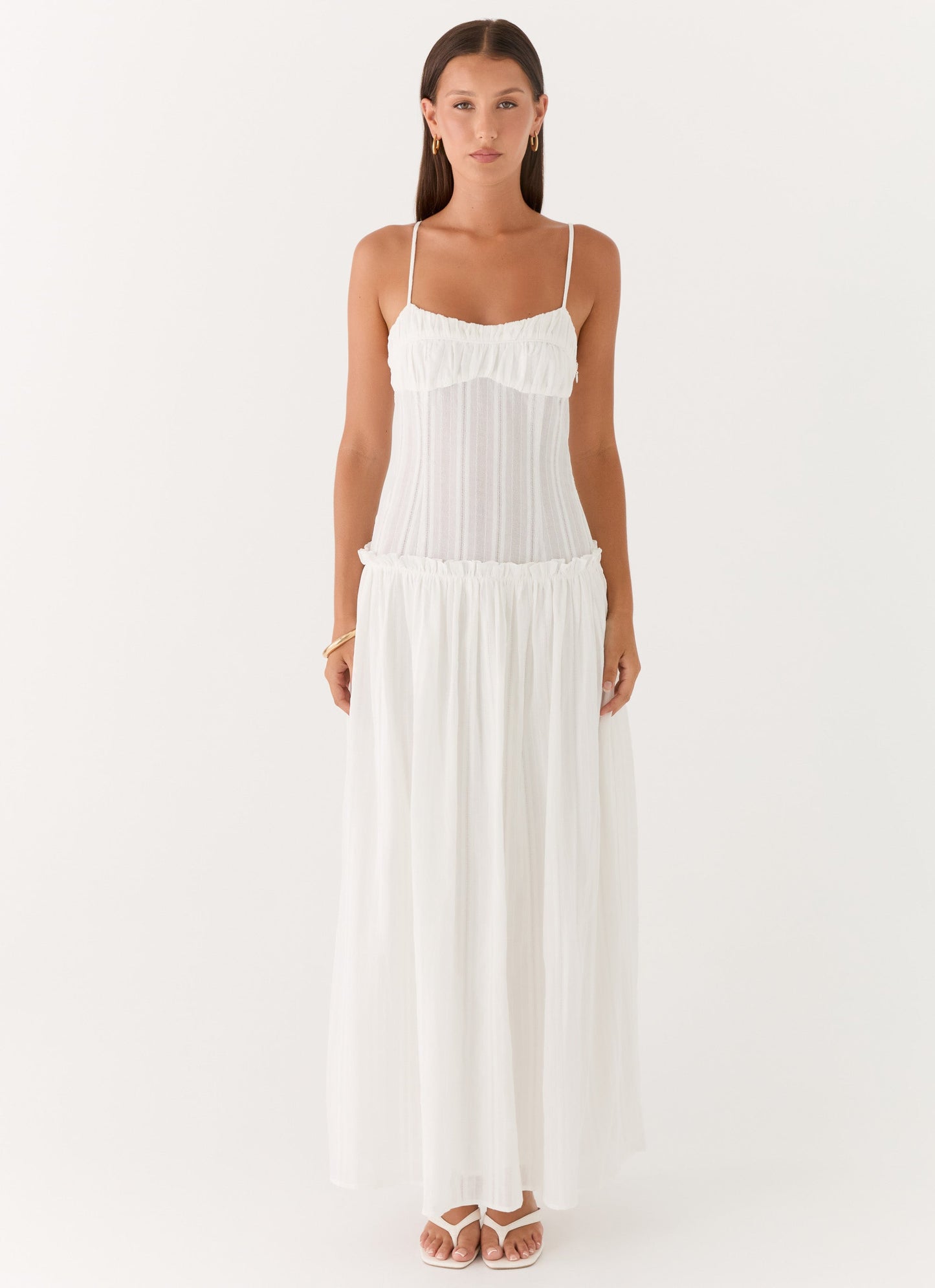 Jacinda Drop Waist Maxi Dress - Ivory