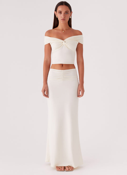 Trixie Twist Off Shoulder Top - Ivory