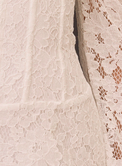 Already Know Lace Long Sleeve Mini Dress - White
