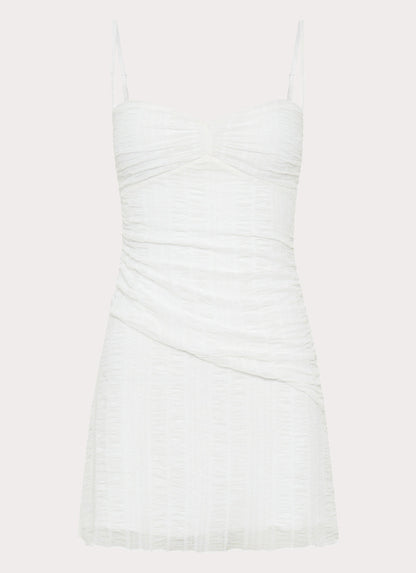 Arden Mesh Mini Dress - White