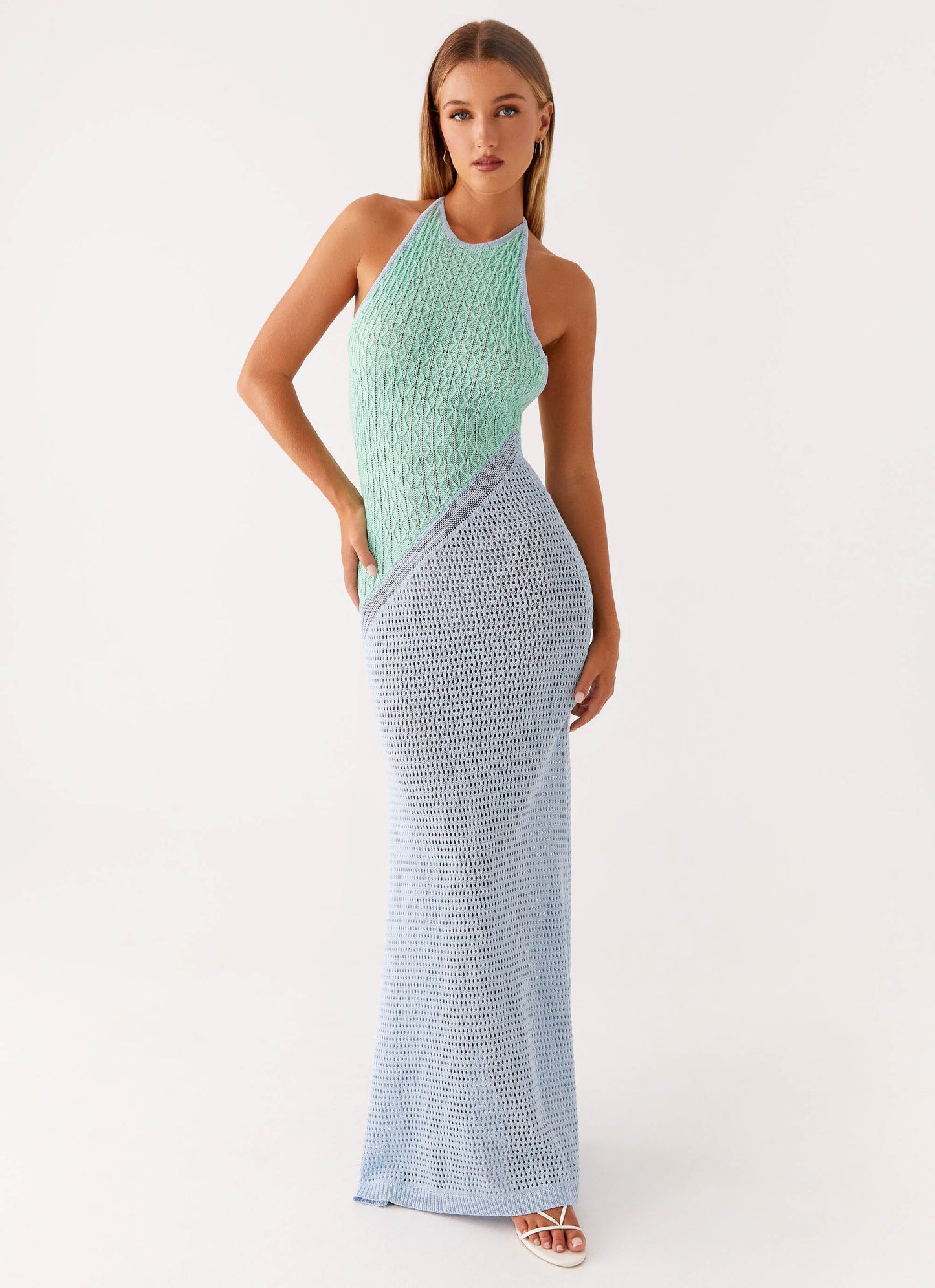 Caspa Crochet Maxi Dress - Multi