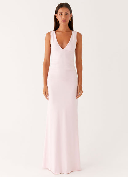 Cherry Sky Maxi Dress - Baby Pink