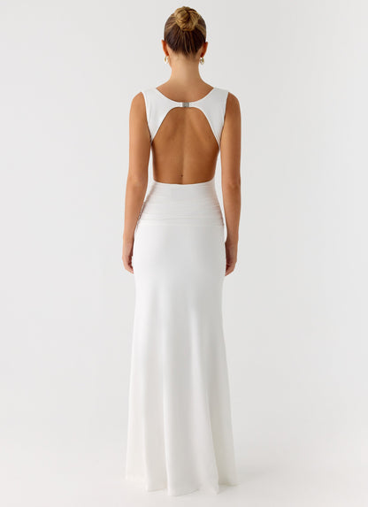 Cherry Sky Maxi Dress - White