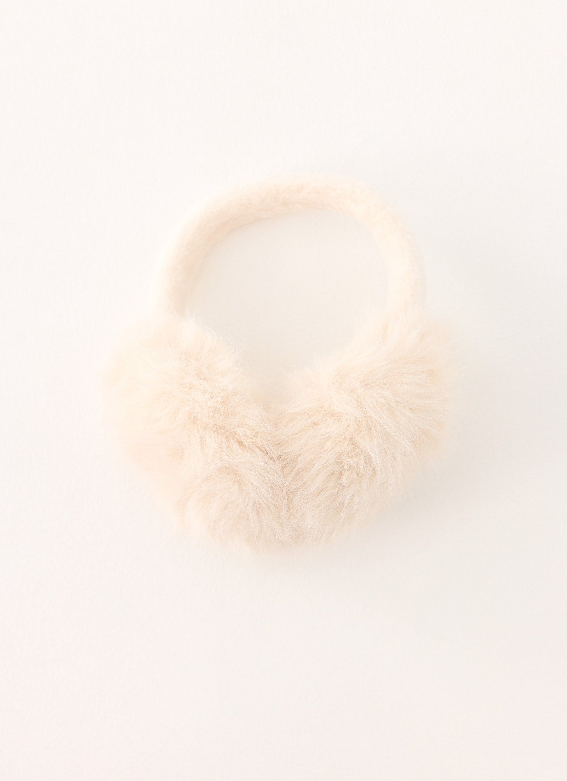 Collina Faux Fur Ear Muffs - Cream