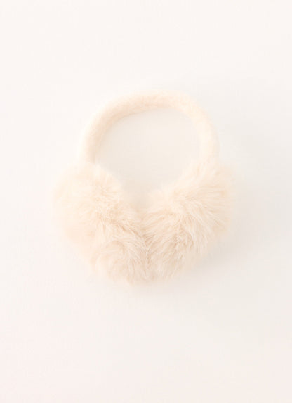 Collina Faux Fur Ear Muffs - Cream