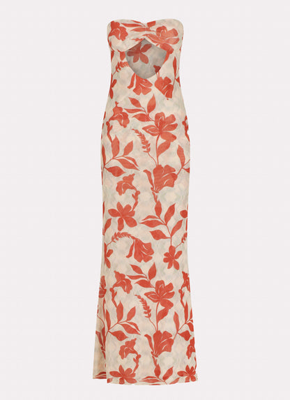 Dearest Maxi Dress - Red Green Floral