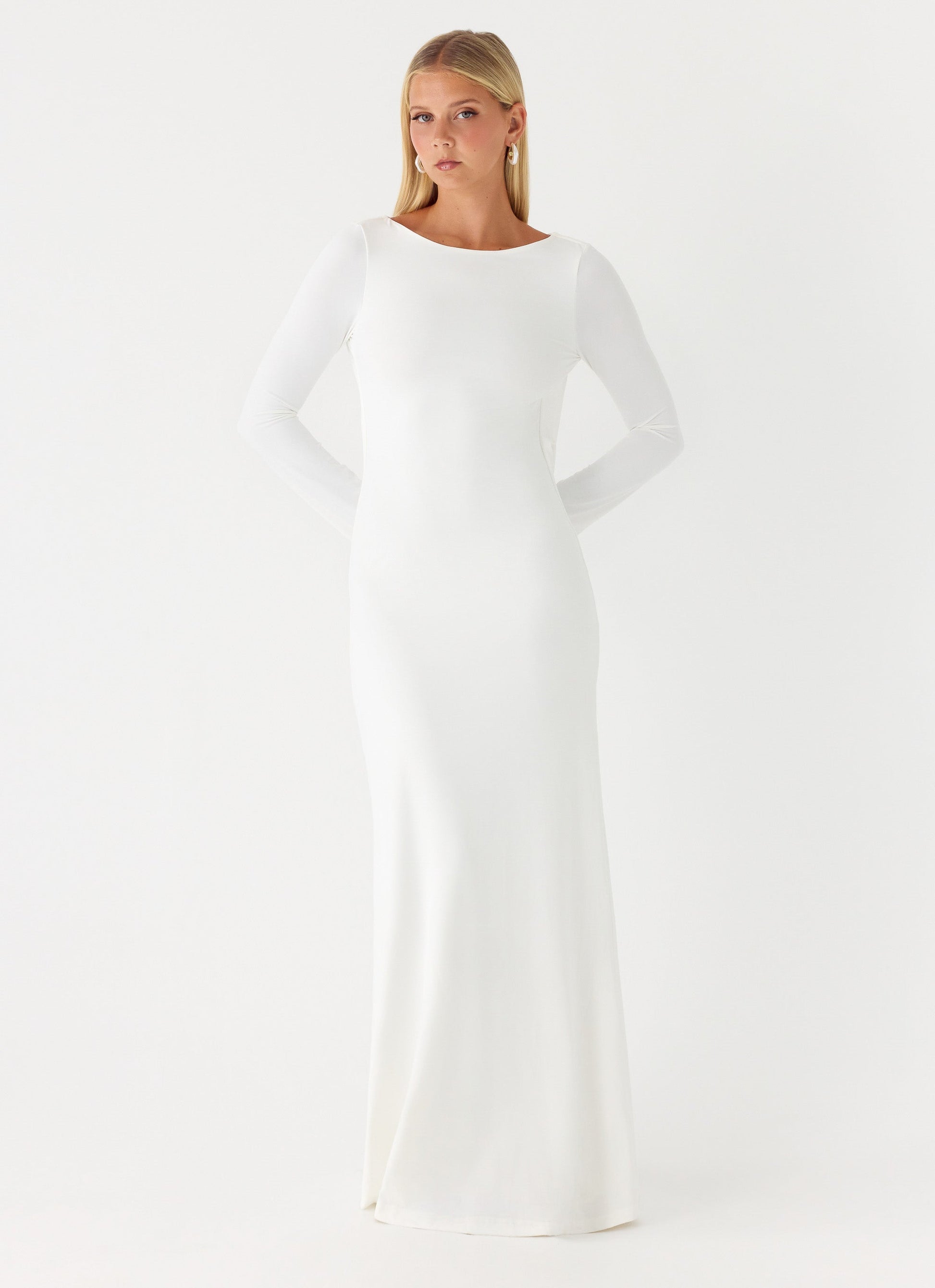 Elmont Long Sleeve Maxi Dress - White