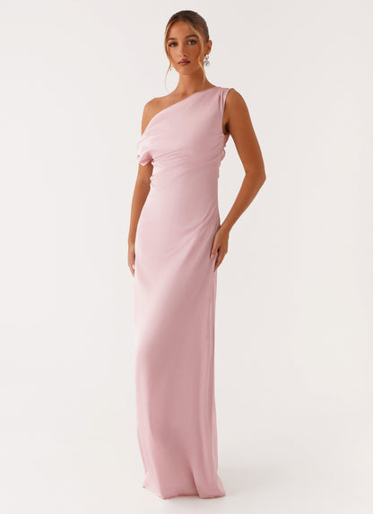 Heart Of Glass Satin Maxi Dress - Pink