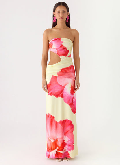 In The Rhythm Maxi Dress - Yellow Floral Spritz