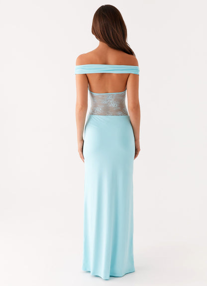 Infatuation Lace Maxi Dress - Turquoise