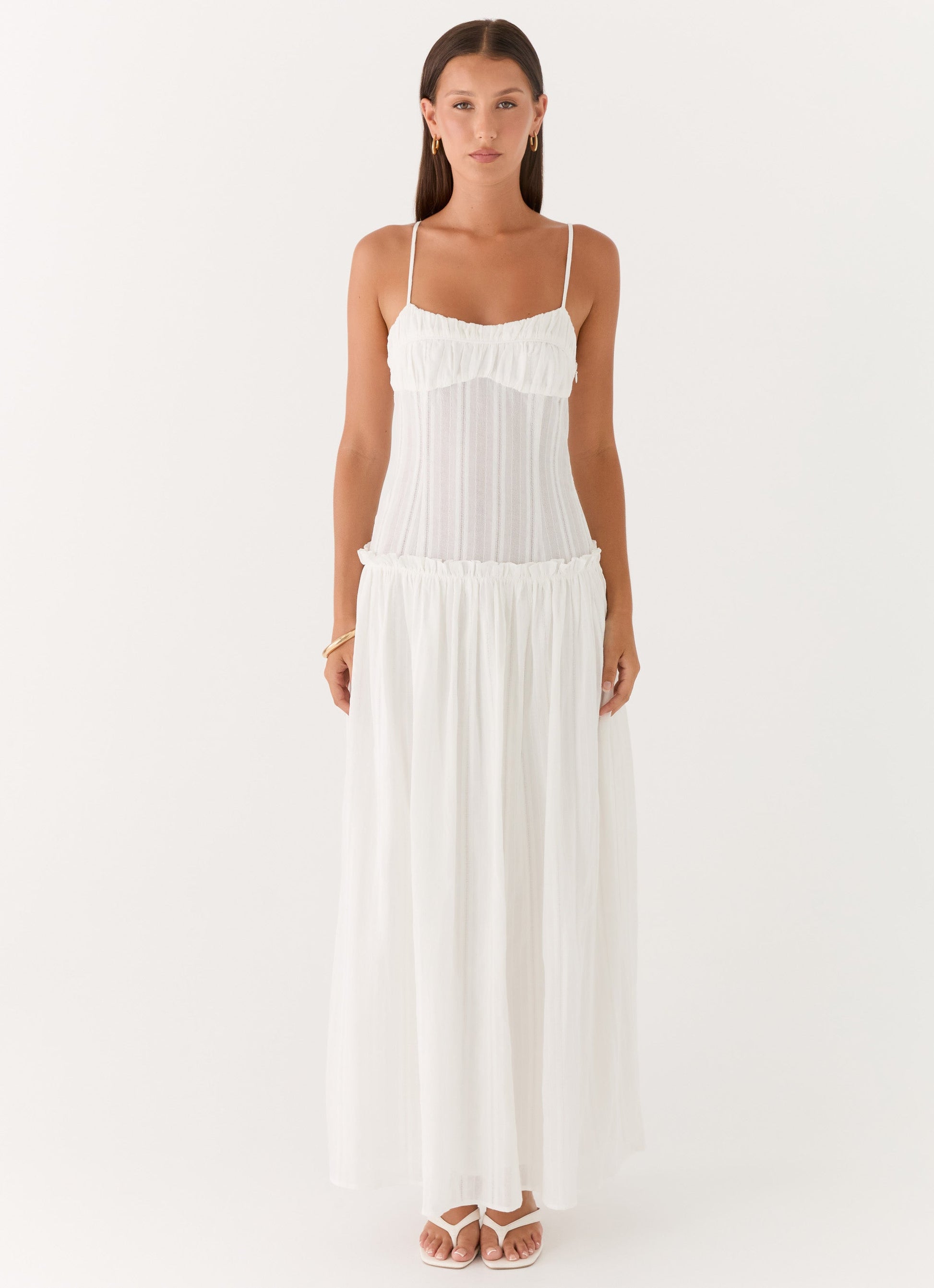 Jacinda Drop Waist Maxi Dress - Ivory