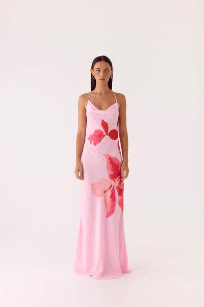 Jasmyn Cowl Maxi Dress - Pink Petal