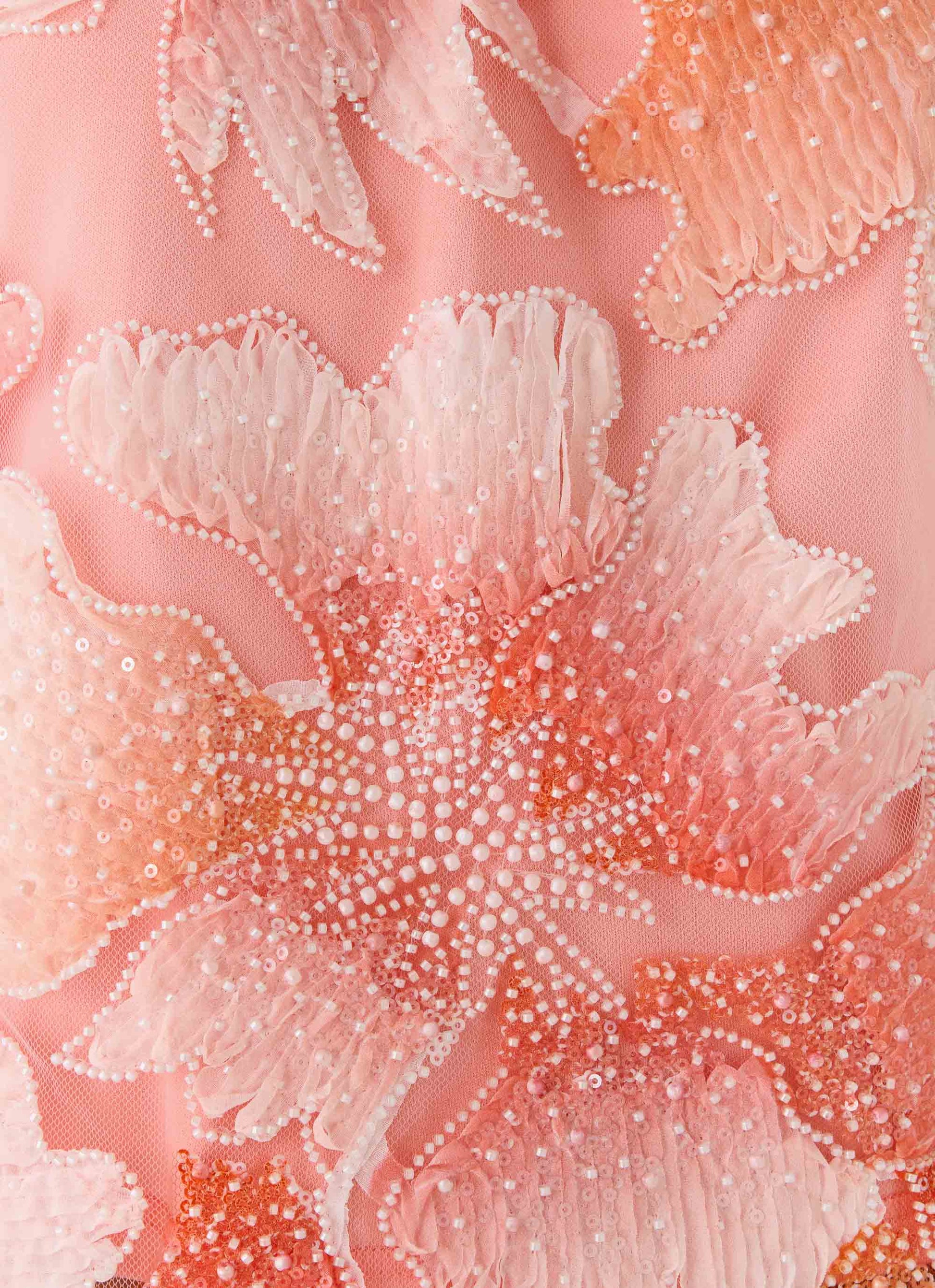 Julienne Beaded Top - Coral