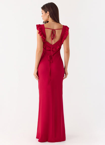 Malina Maxi Dress - Deep Red