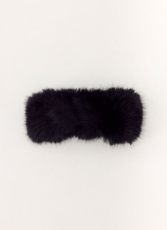 North Pole Faux Fur Headband - Black