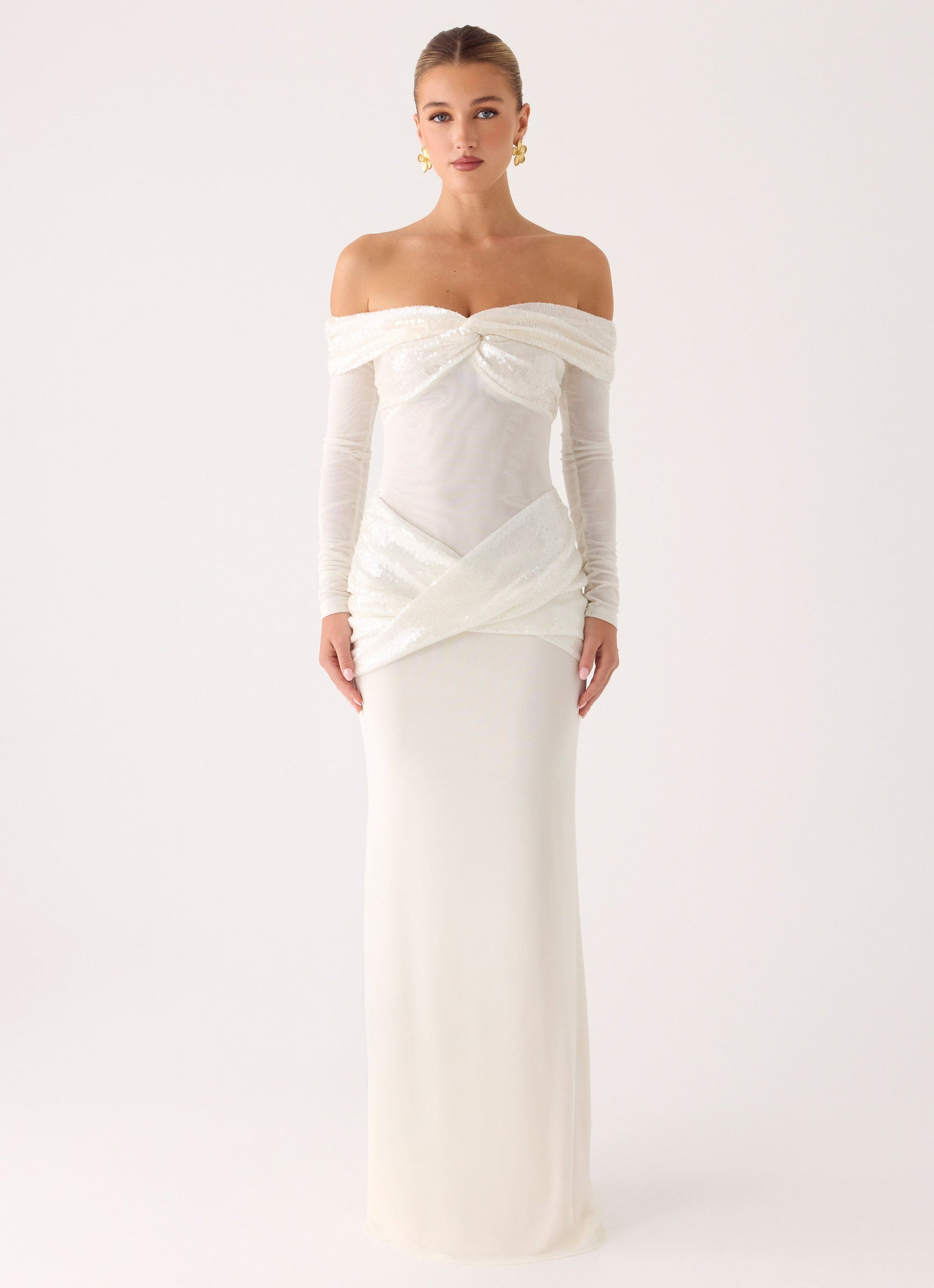 Over To You Sequin Maxi Dress - White