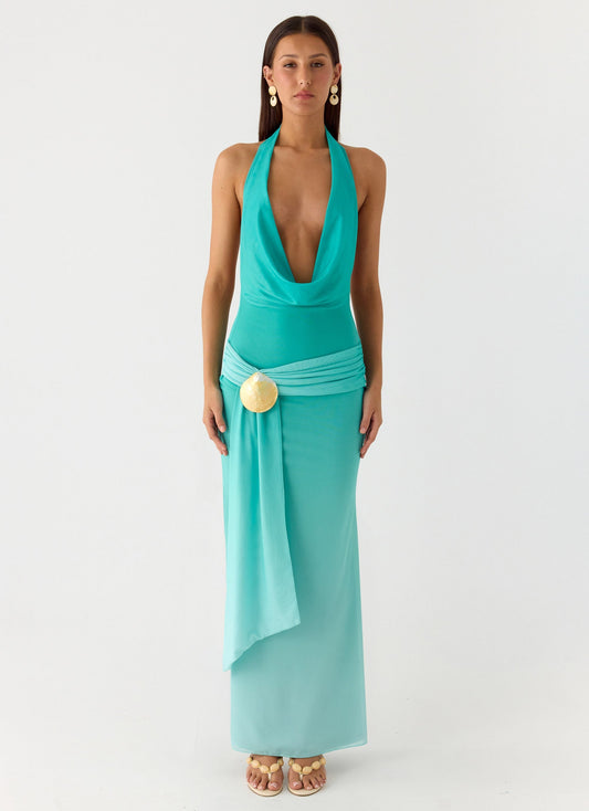 Paradox Shell Maxi Dress - Mint Ombre