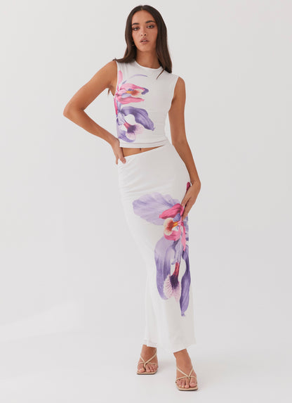 Waiting For Dawn Mesh Top - White
