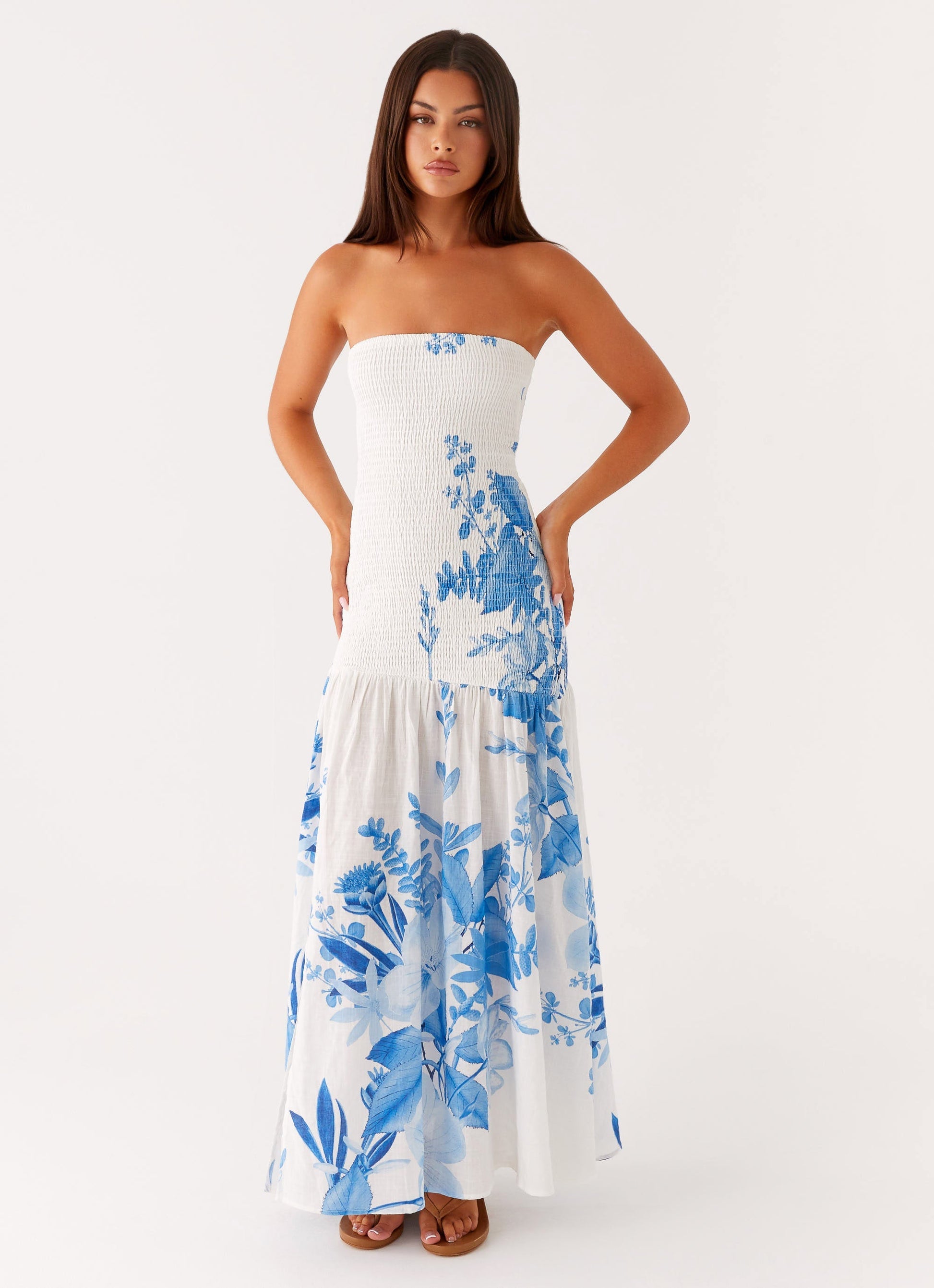 Rebecca Maxi Dress - Blue Floral Print