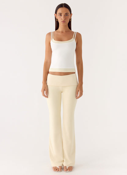 Renae Low Rise Pants - Baby Yellow