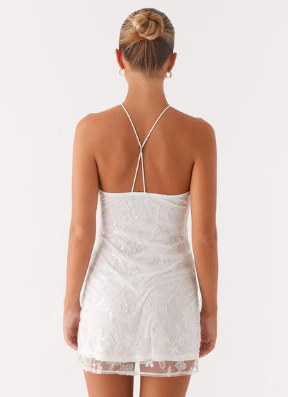 Rumi Beaded Mini Dress - White