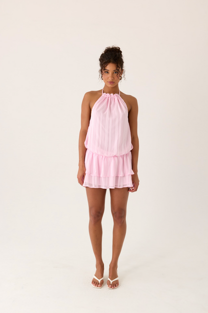 Parade Halter Mini Dress - Pink