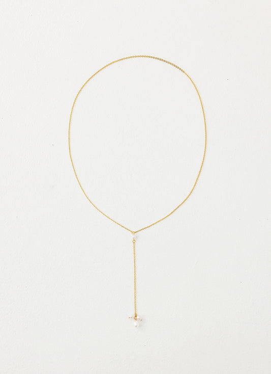 Silhouette Pearl Necklace - Gold