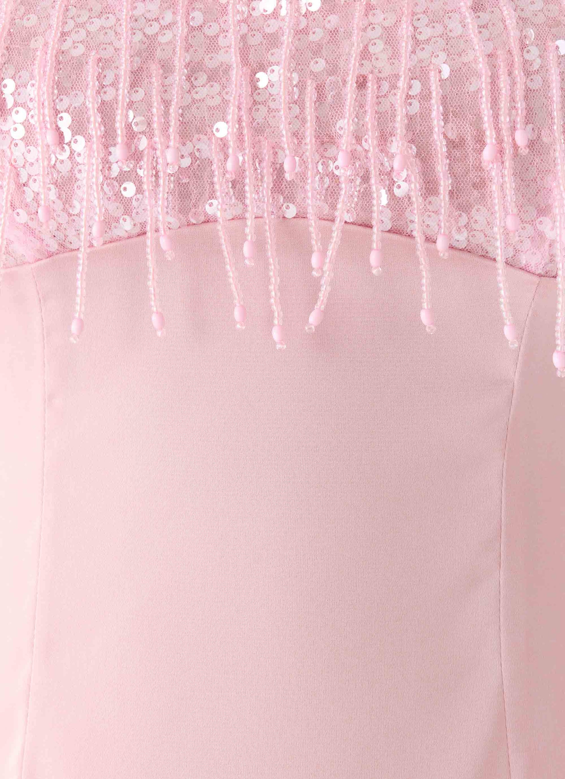 Siren Sequin Beaded Mini Dress - Pink