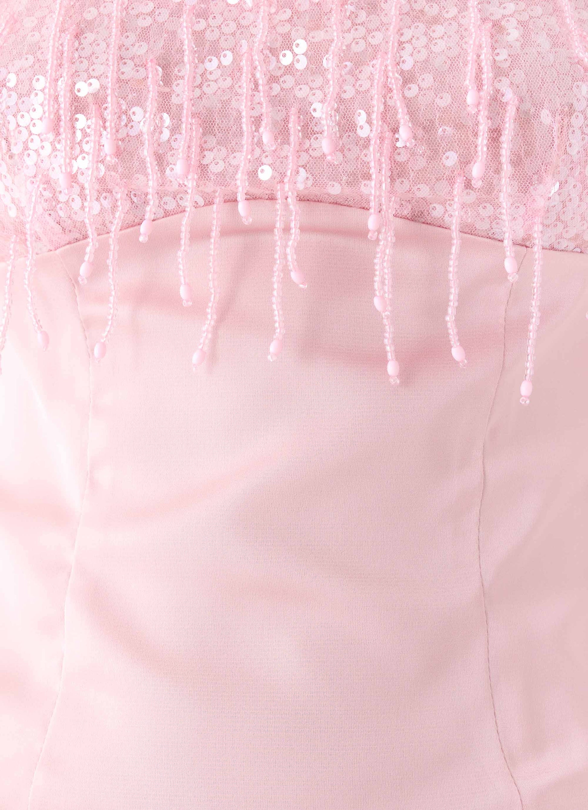 Siren Beaded Sequin Top - Pink