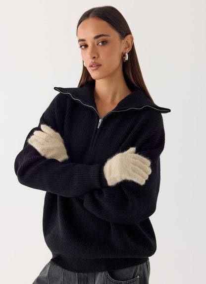 Stormy Weather Knit Gloves - Cream