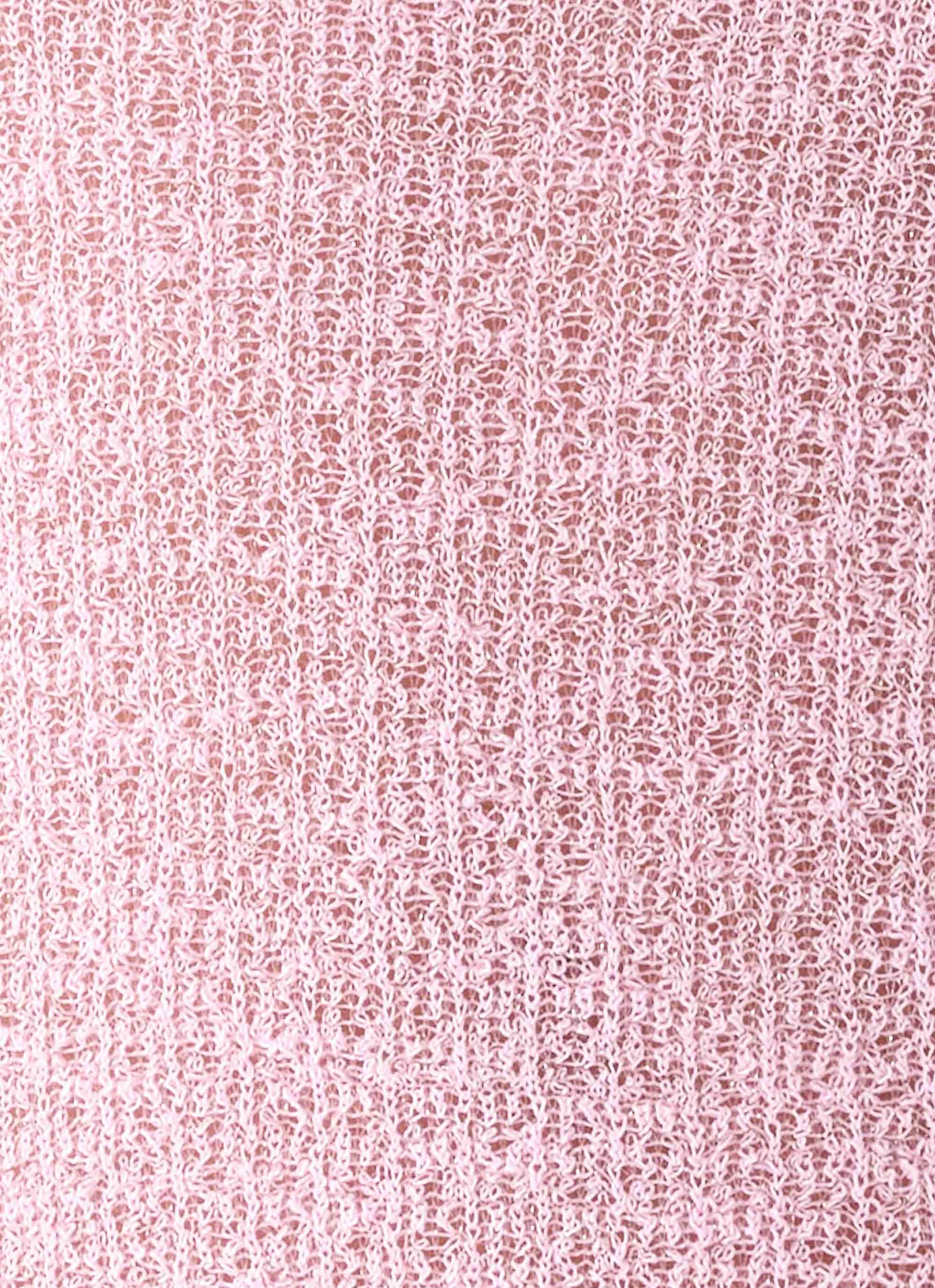 Telling Me Shimmer Knit Top - Pink