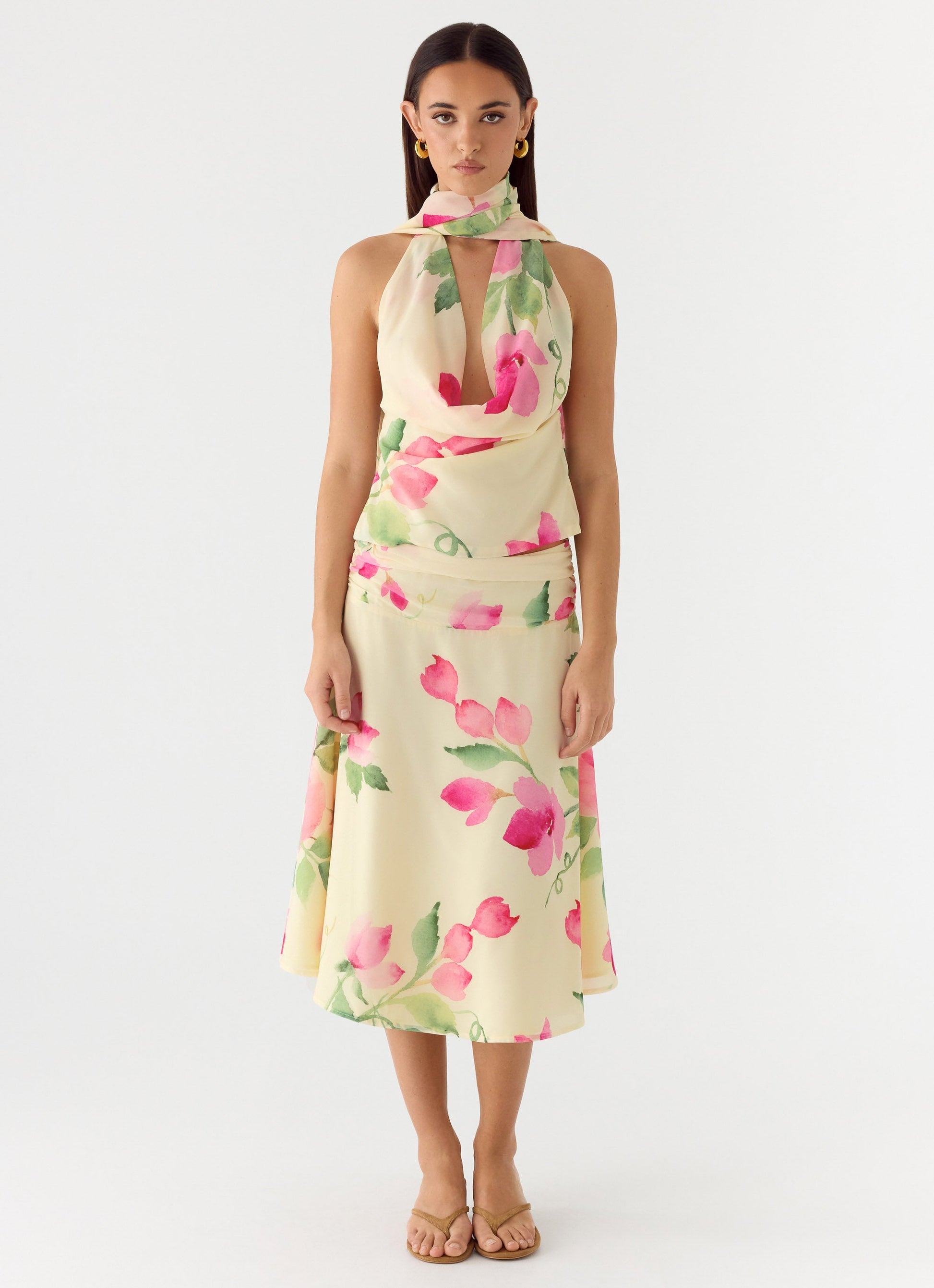 Valley Midi Skirt - Lemon Soleil