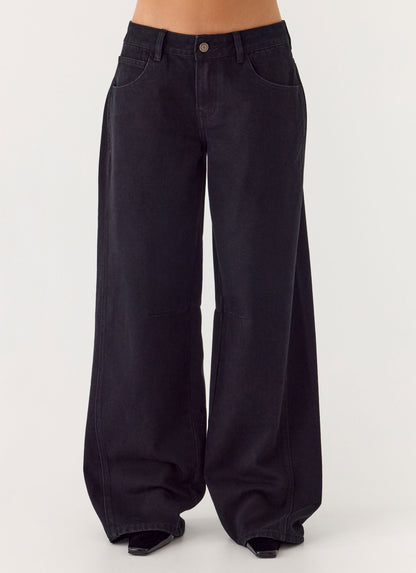 Waylon Low Rise Denim Jeans - Black